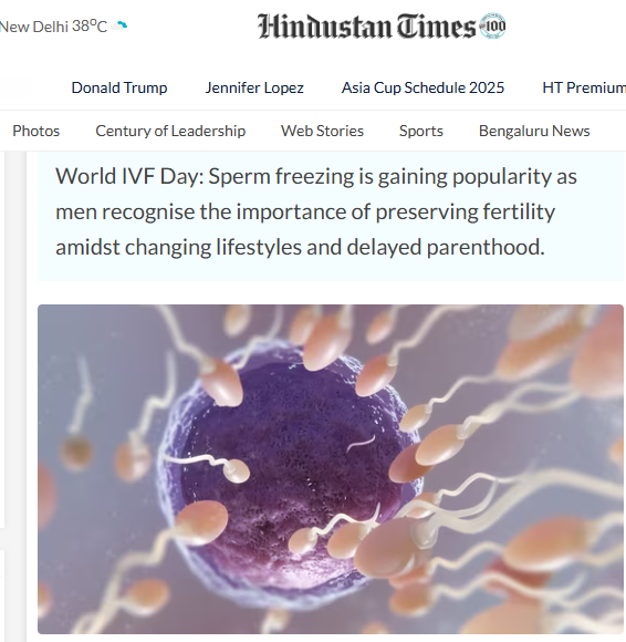 HindustanTimes on World IVF Day with With Dr. Vaishali Sharma MD (AIIMS)